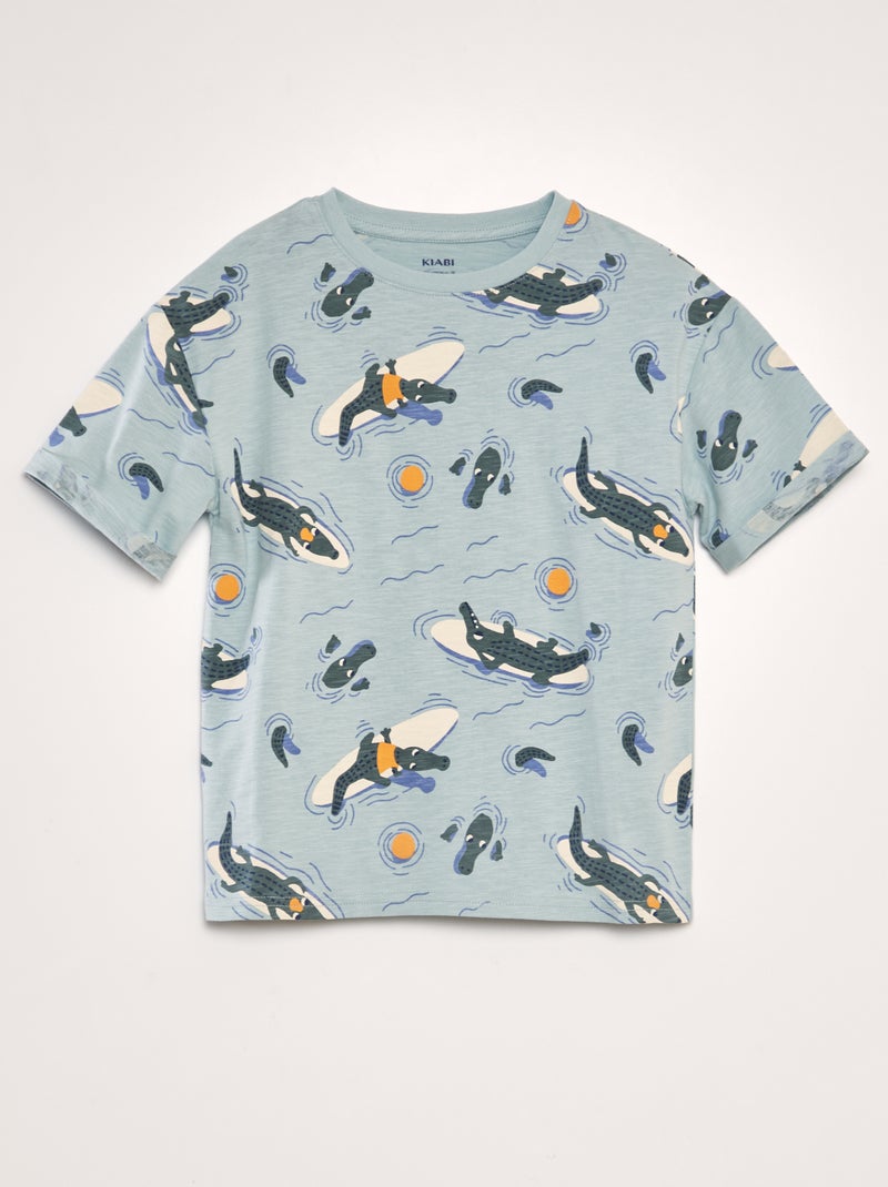Camiseta con estampado de fantasía AZUL - Kiabi