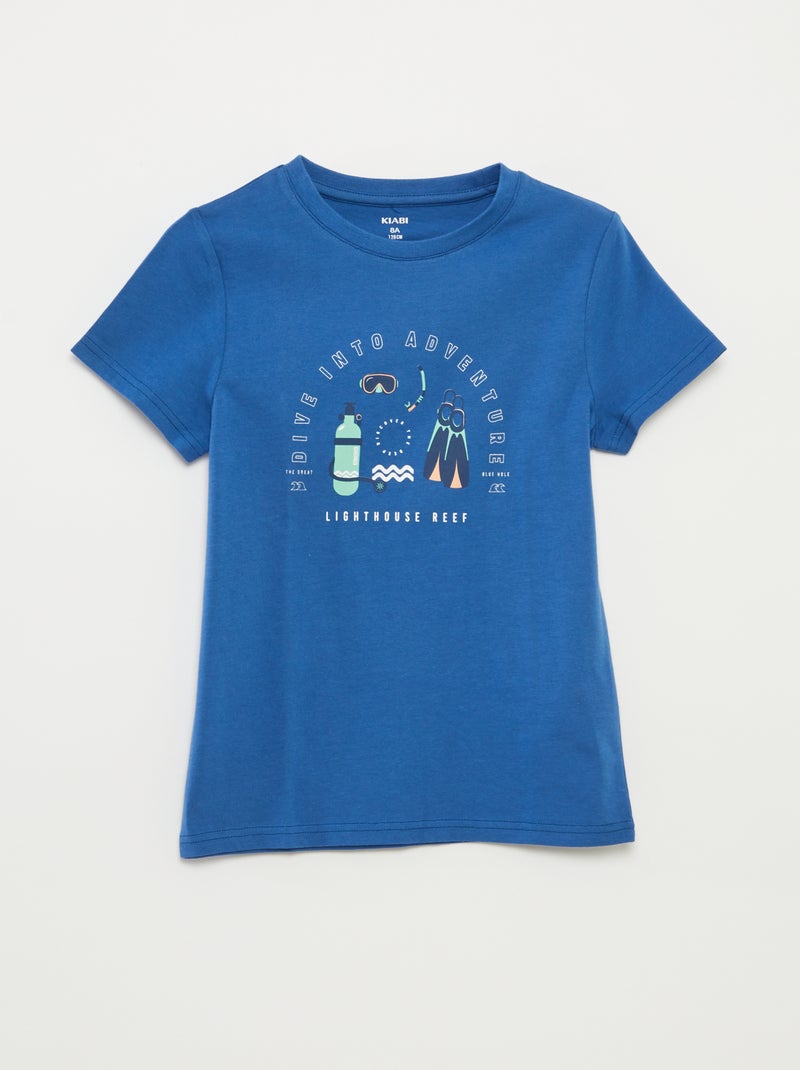 Camiseta con estampado de fantasía AZUL - Kiabi