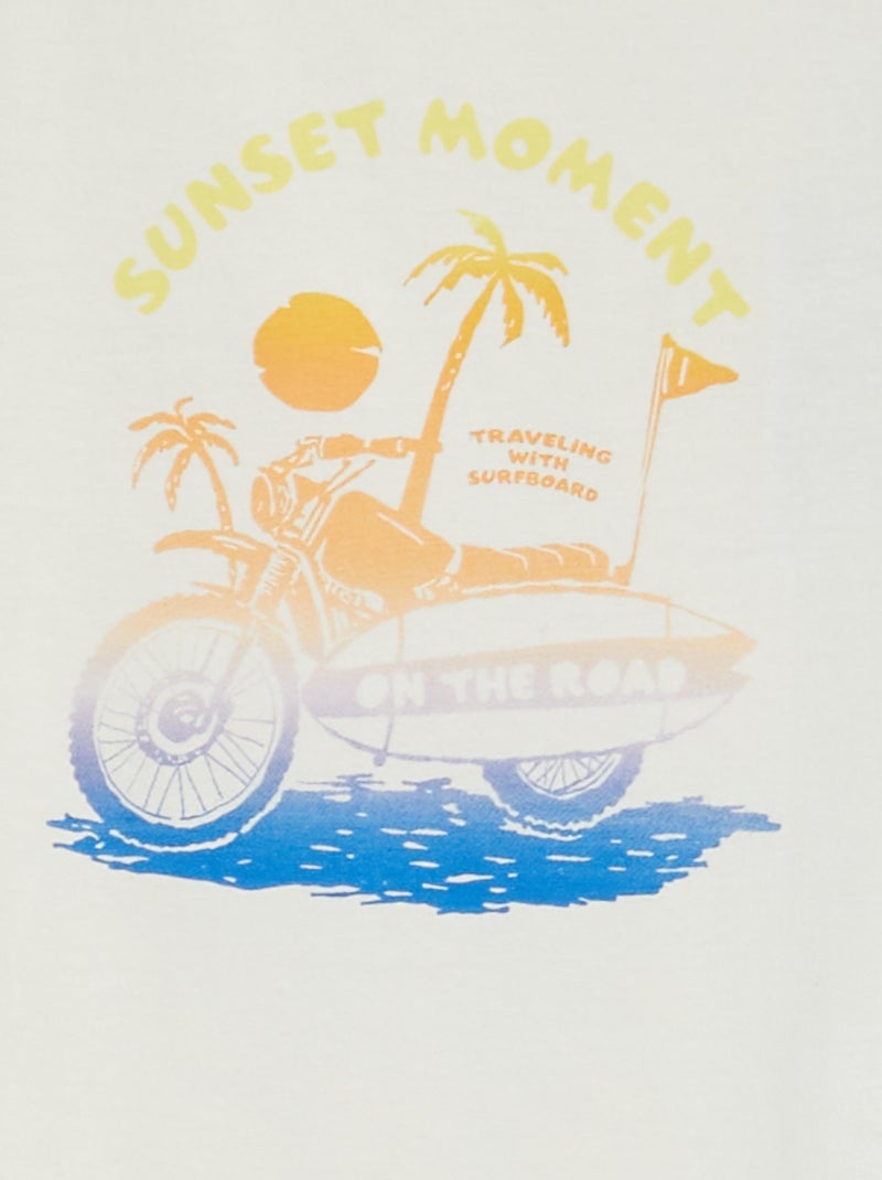 Camiseta con estampado de fantasía BLANCO - Kiabi