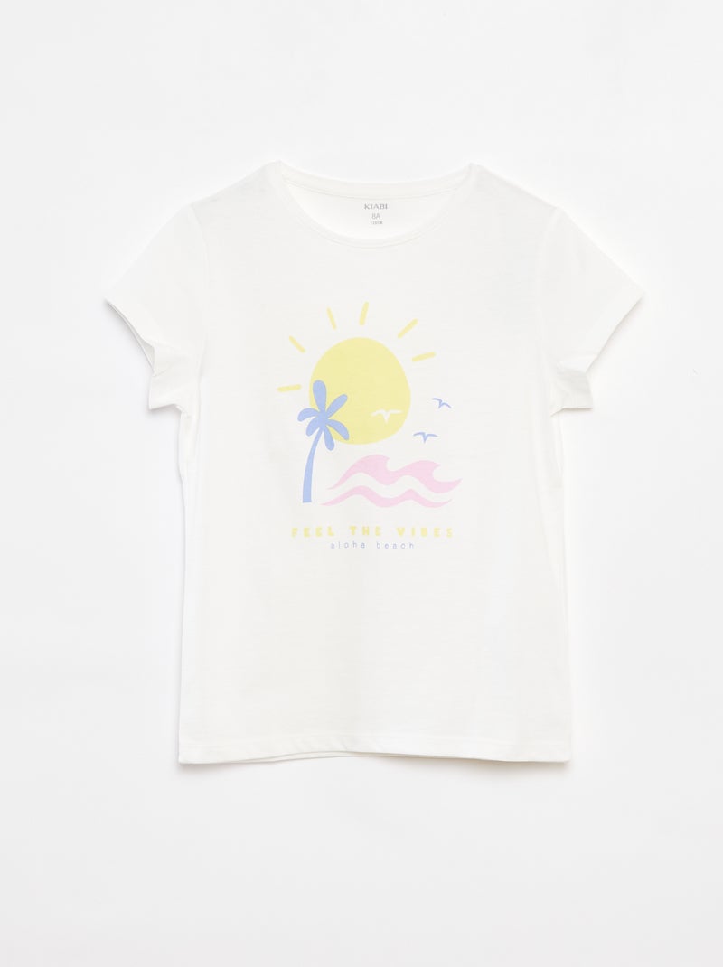 Camiseta con estampado de fantasía BLANCO - Kiabi