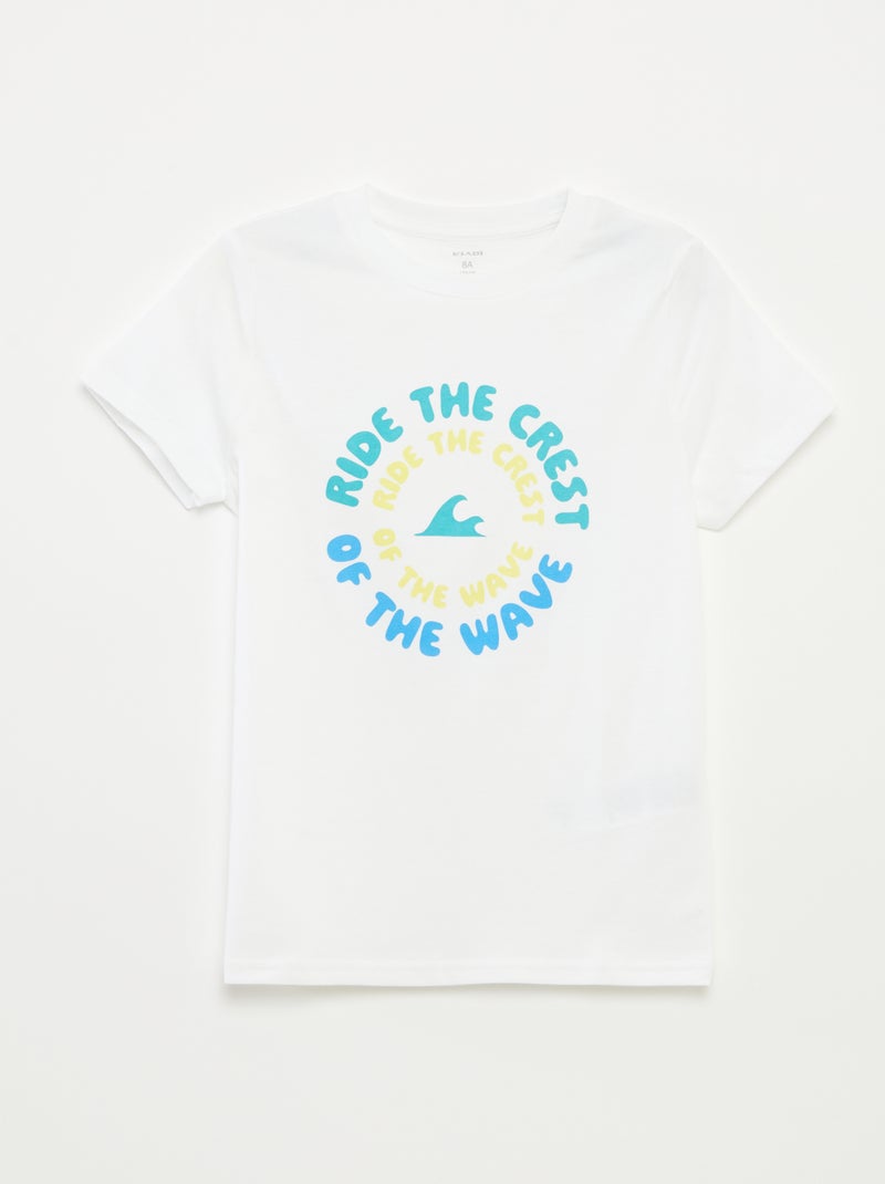 Camiseta con estampado de fantasía BLANCO - Kiabi