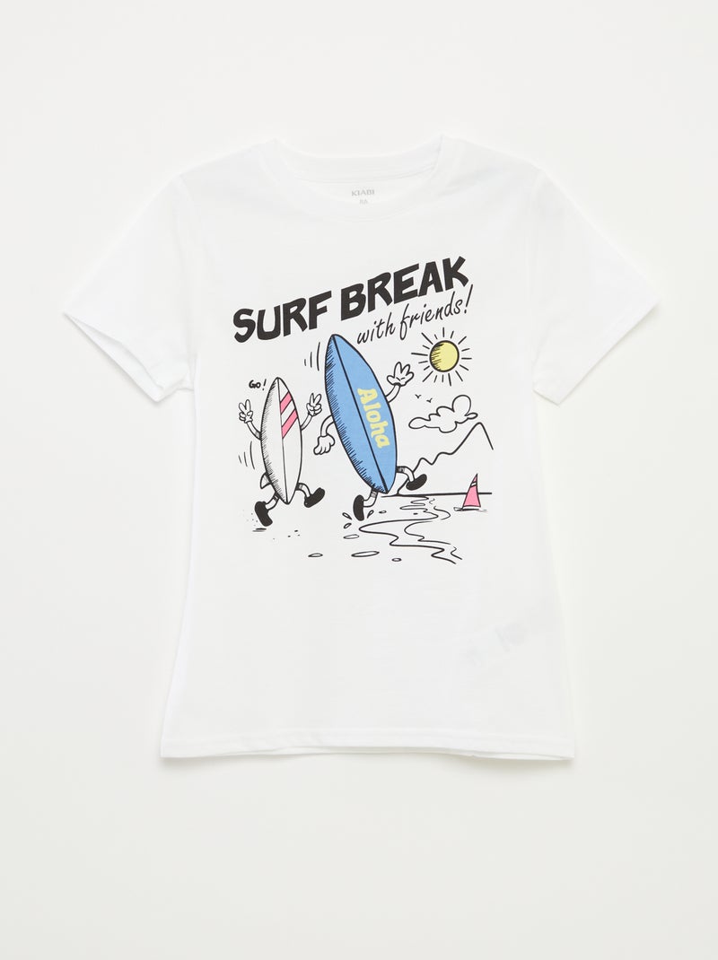 Camiseta con estampado de fantasía BLANCO - Kiabi