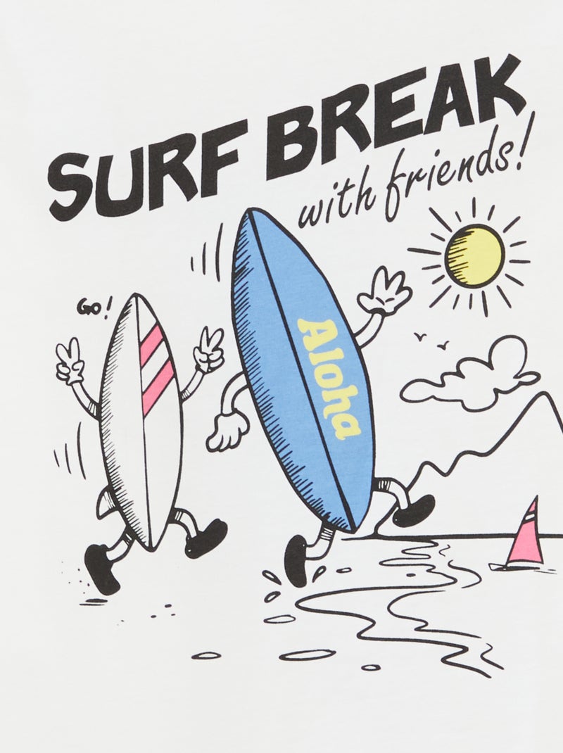 Camiseta con estampado de fantasía BLANCO - Kiabi