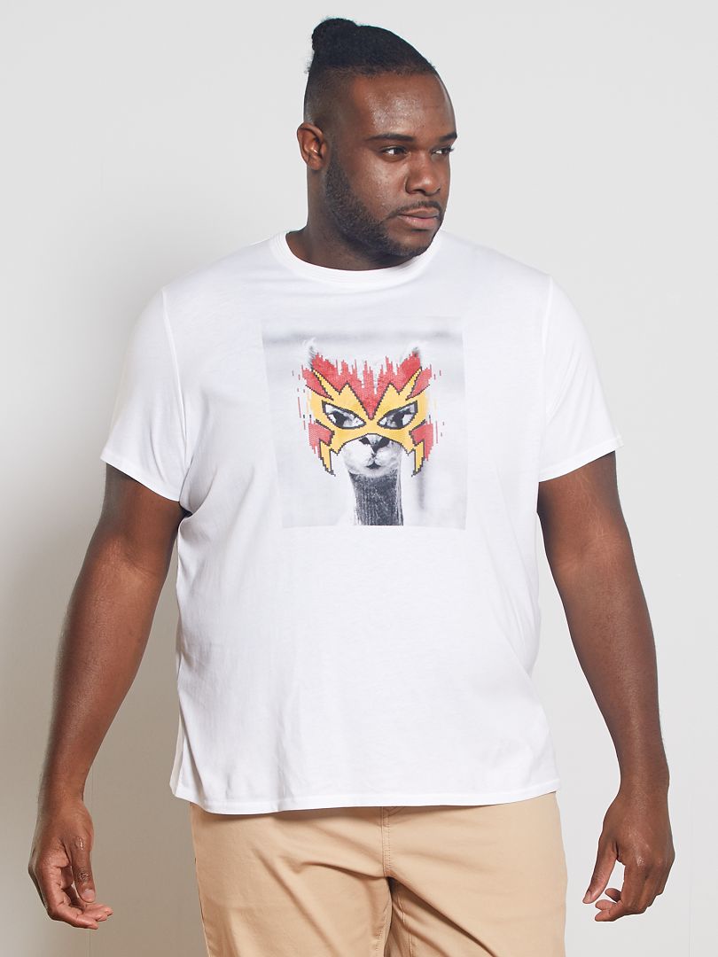 Camiseta con estampado de fantasía BLANCO - Kiabi