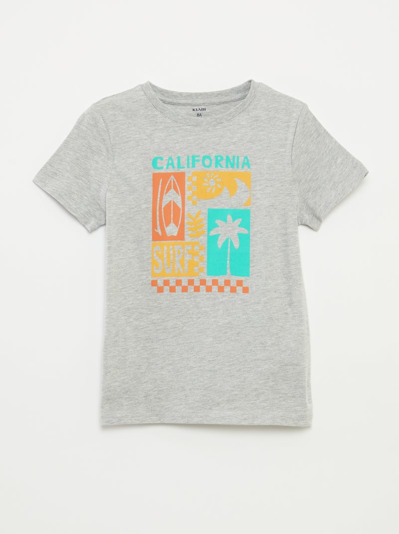 Camiseta con estampado de fantasía GRIS - Kiabi