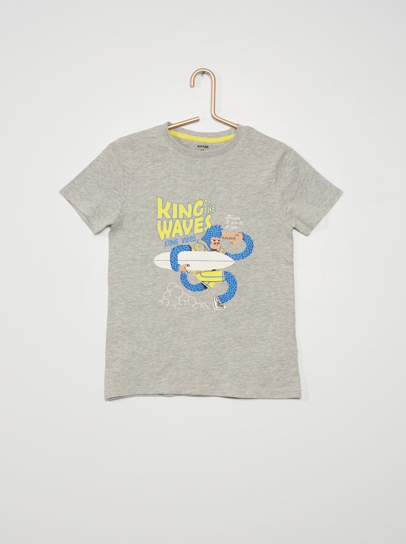 Camiseta con estampado de fantasía GRIS - Kiabi
