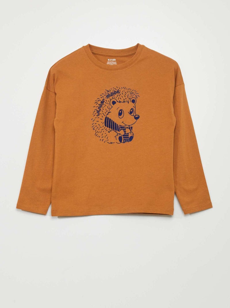 Camiseta con estampado de fantasía MARRON - Kiabi