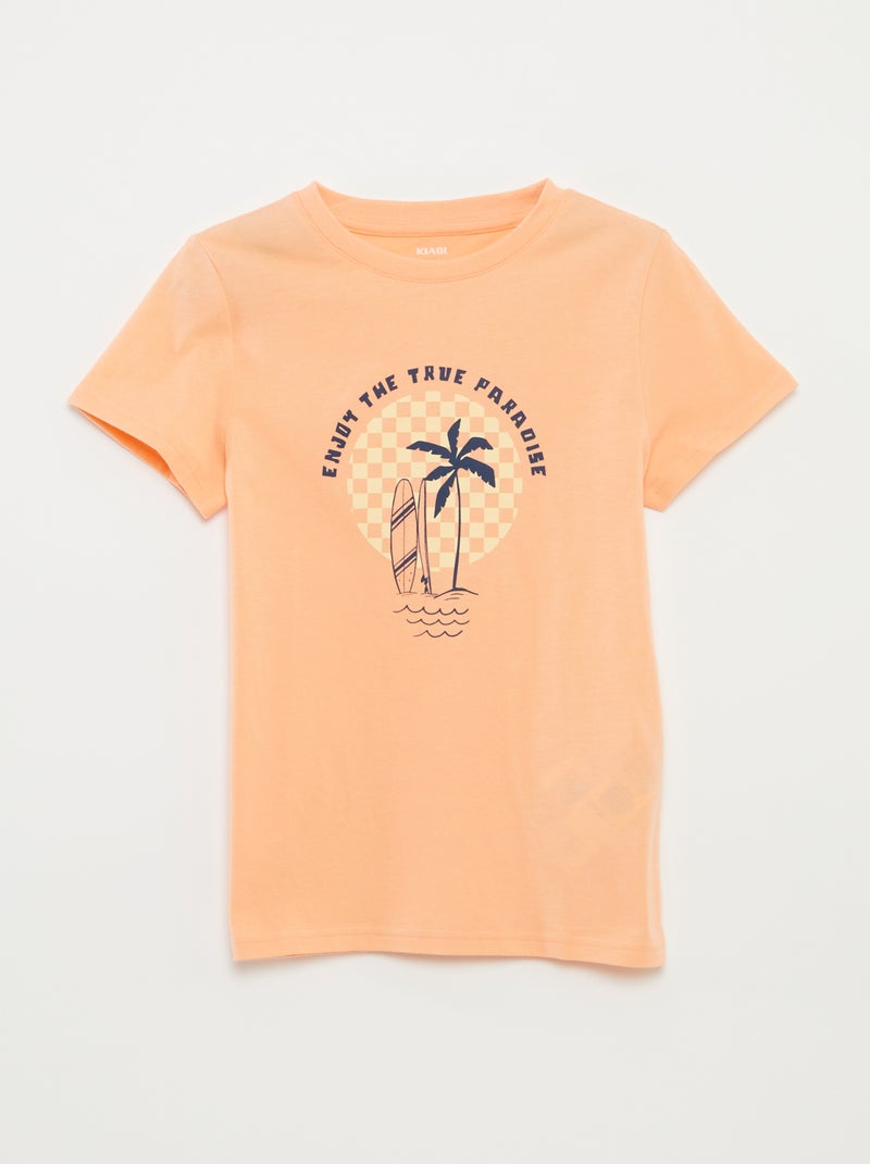 Camiseta con estampado de fantasía NARANJA - Kiabi