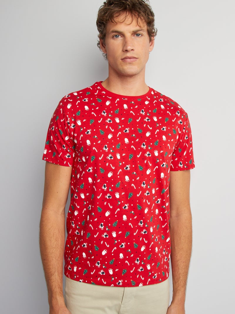 Camiseta con estampado de Navidad BLANCO - Kiabi