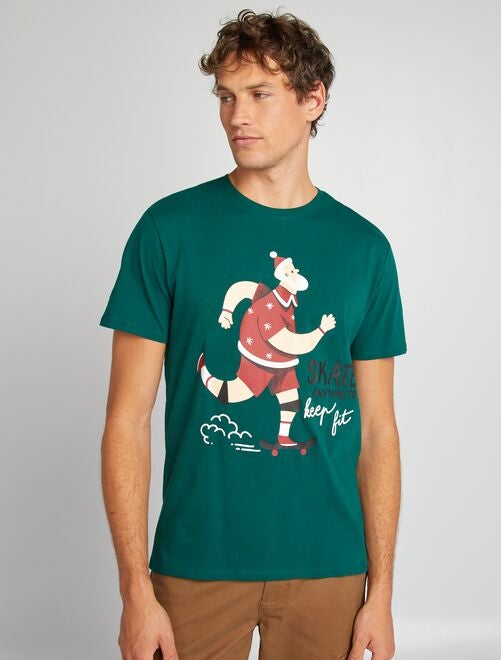 Camiseta con estampado de Navidad - Kiabi