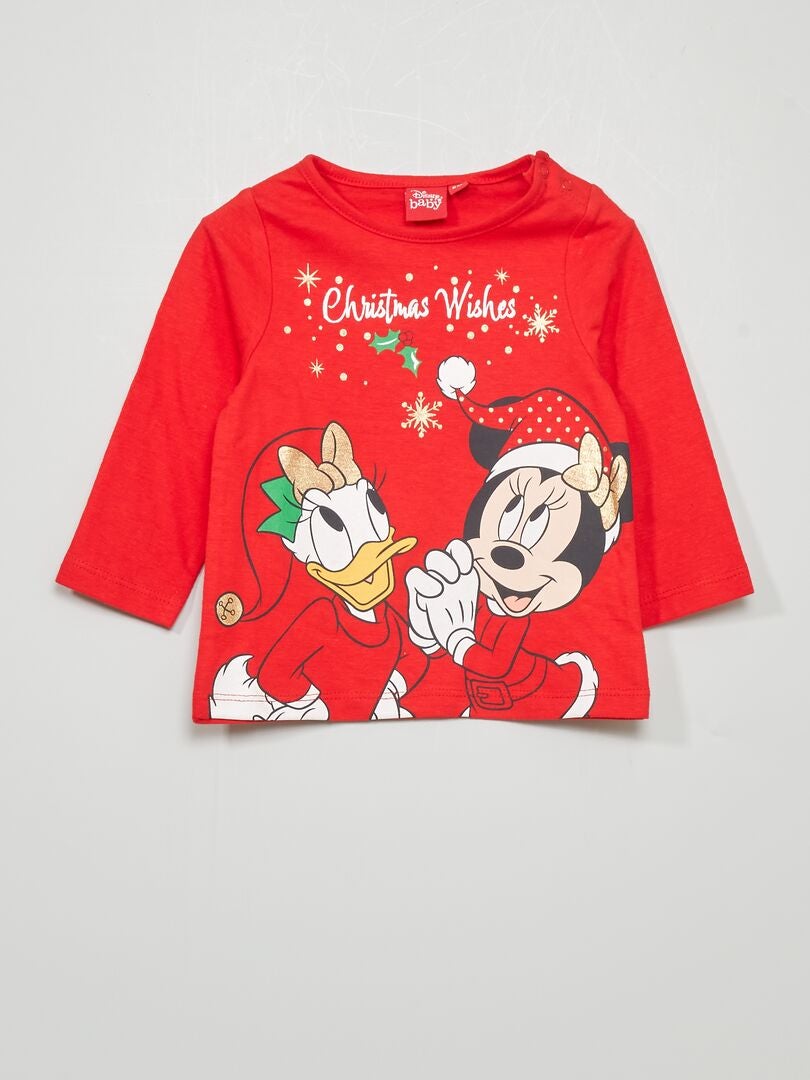 Hija Abastecer Rama Camiseta con estampado de 'Navidad' de 'Disney' - rojo - Kiabi - 4.00€