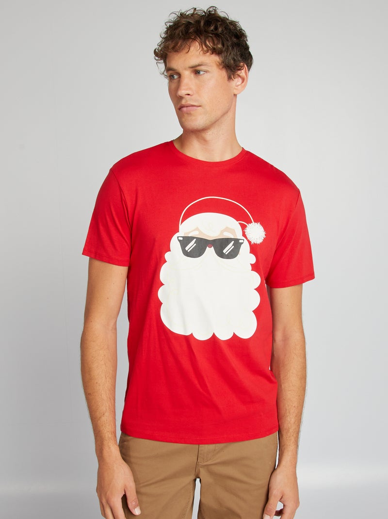 Camiseta con estampado de Navidad ROJO - Kiabi