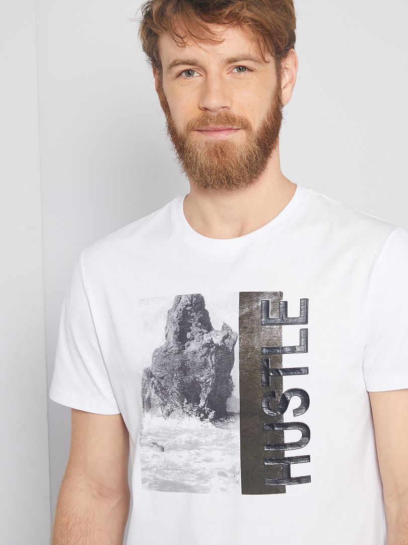 Camiseta con estampado de paisaje Blanco - Kiabi