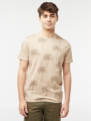Camiseta con estampado de palmeras