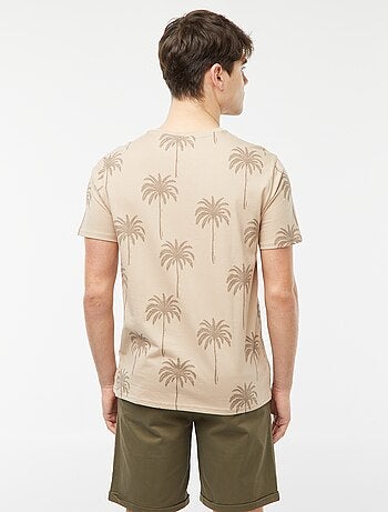 Camiseta con estampado de palmeras