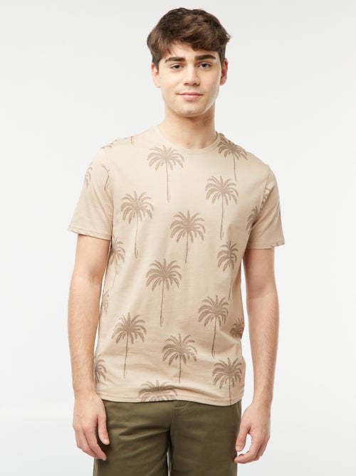 Camiseta con estampado de palmeras - Kiabi