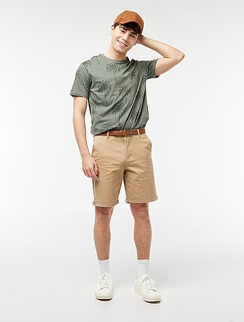 Camiseta con estampado de palmeras