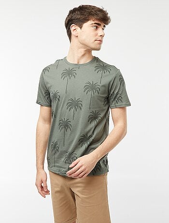 Camiseta con estampado de palmeras