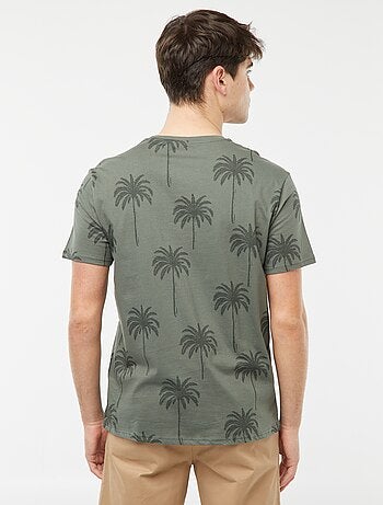 Camiseta con estampado de palmeras