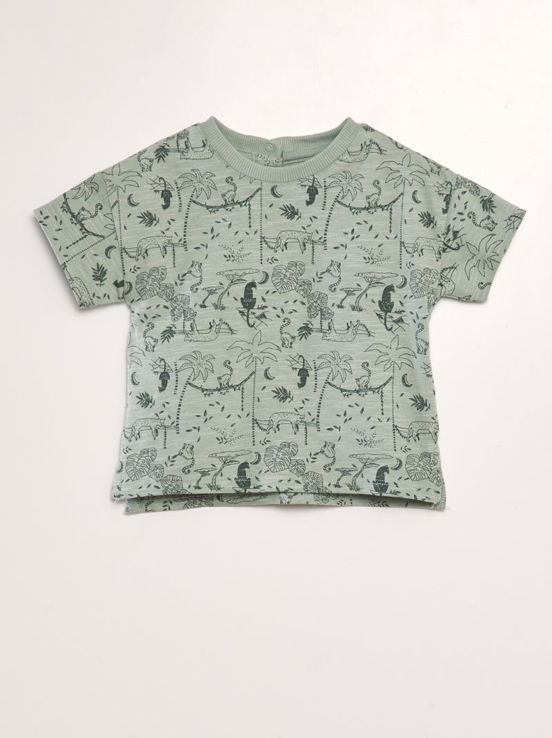 Camiseta con estampado de selva VERDE - Kiabi