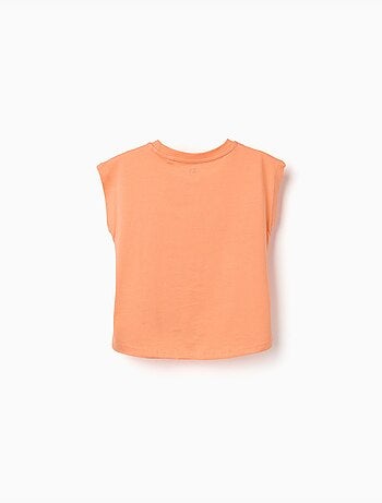Camiseta con estampado de sol y palmeras