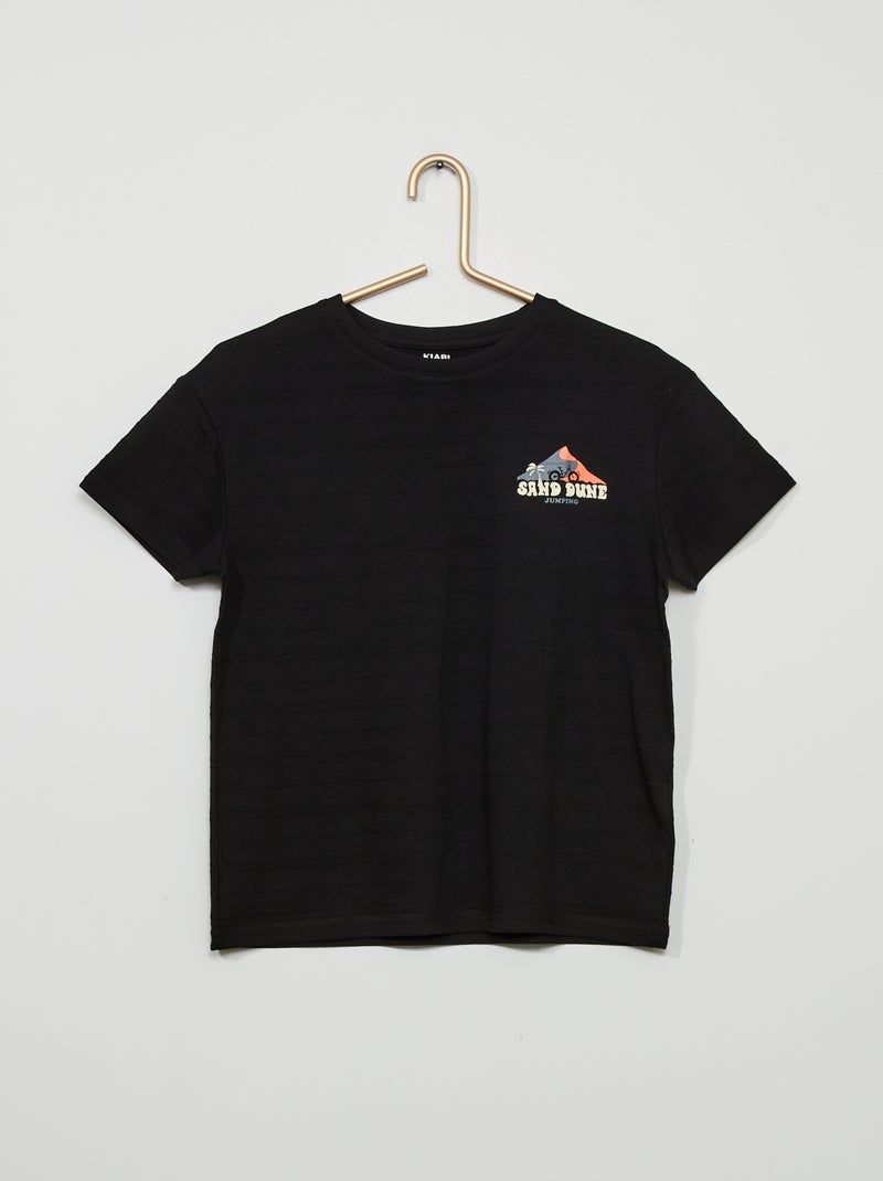 Camiseta con estampado delantero y trasero NEGRO - Kiabi
