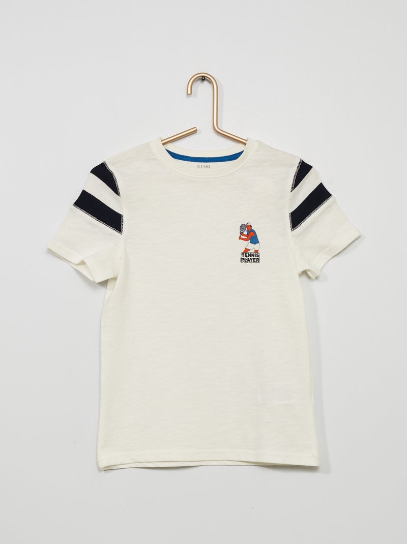 Camiseta con estampado deportivo BLANCO - Kiabi