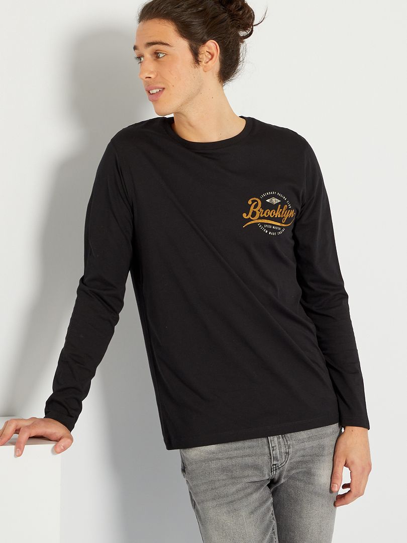 Camiseta con estampado en el pecho 'Produkt' negro - Kiabi