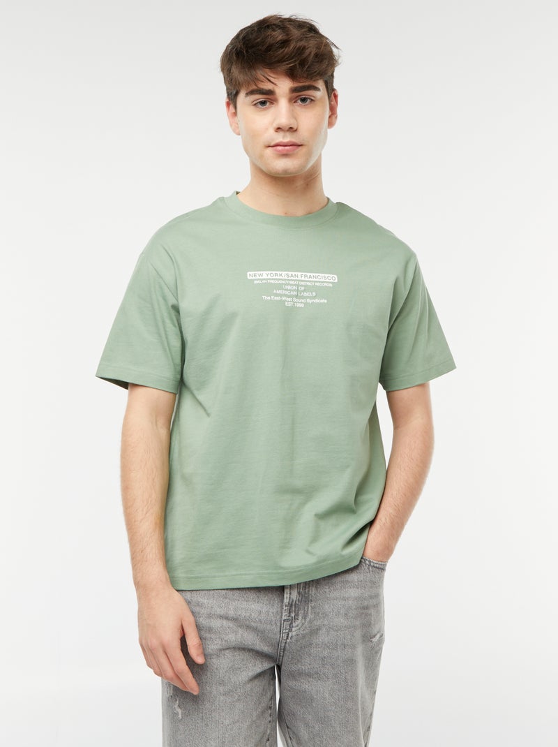Camiseta con estampado en el pecho VERDE - Kiabi