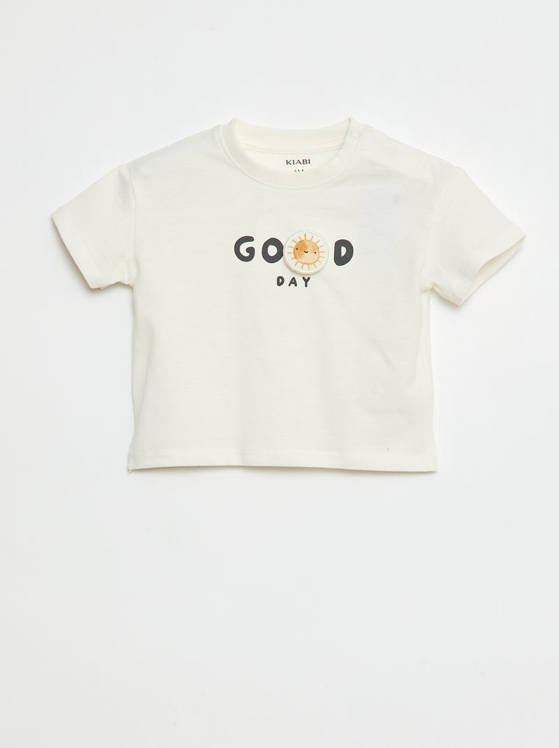 Camiseta con estampado en relieve Blanco - Kiabi