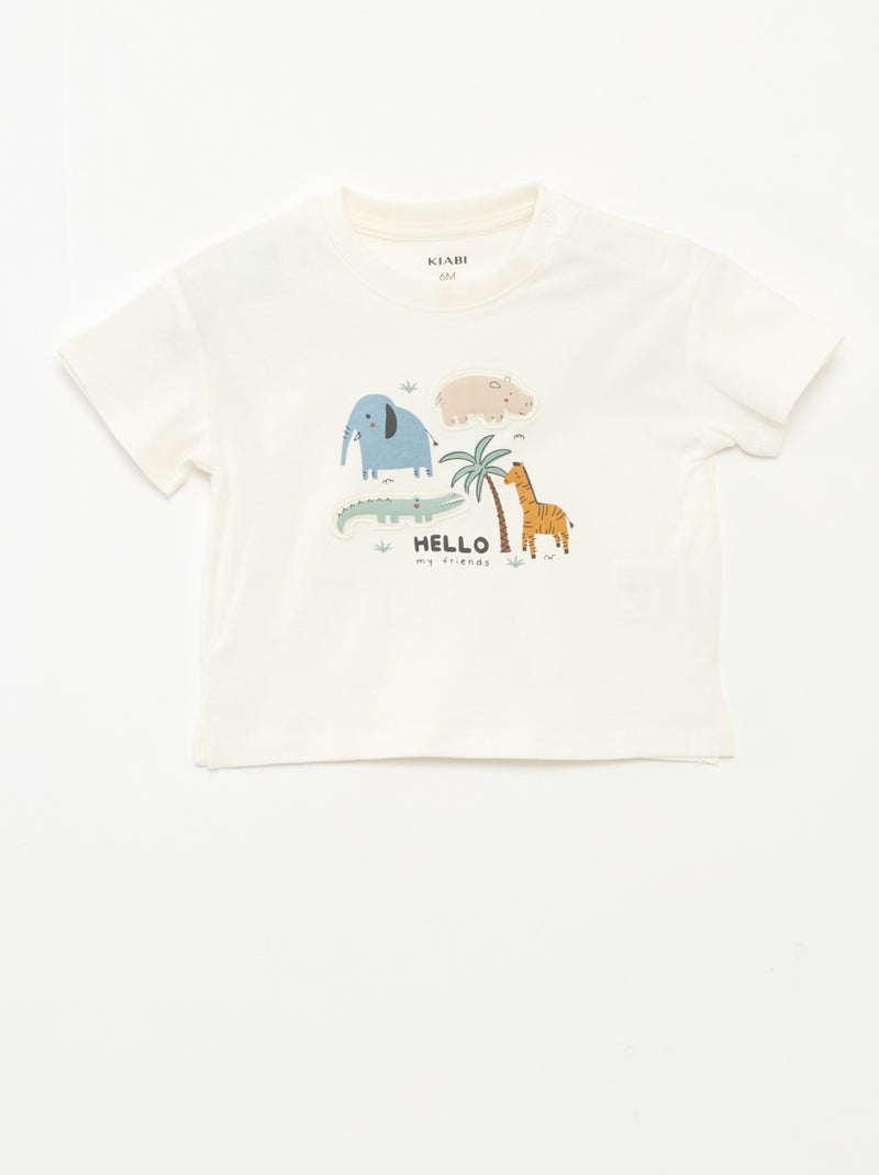 Camiseta con estampado en relieve Blanco - Kiabi
