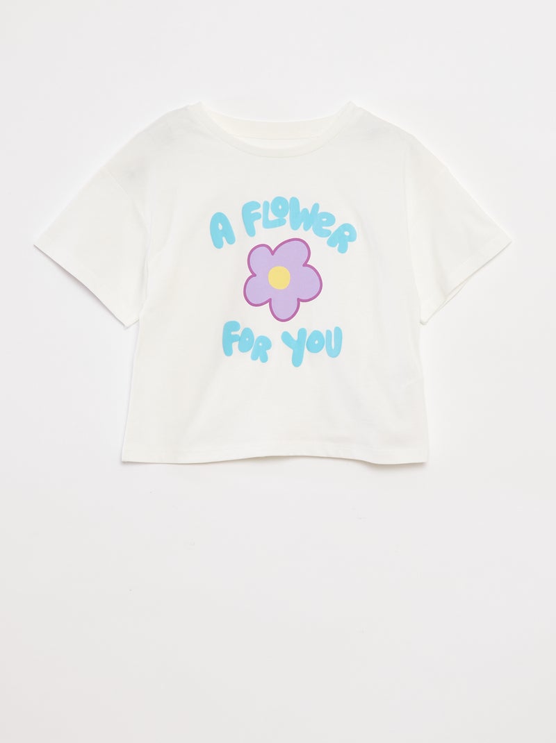 Camiseta con estampado en relieve Blanco - Kiabi