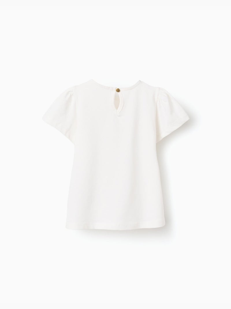 Camiseta con estampado Fleurs d'Amour Blanco - Kiabi