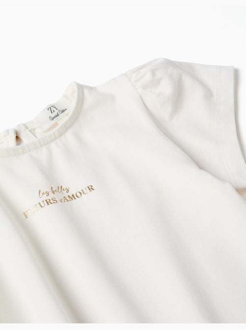 Camiseta con estampado Fleurs d'Amour - Kiabi