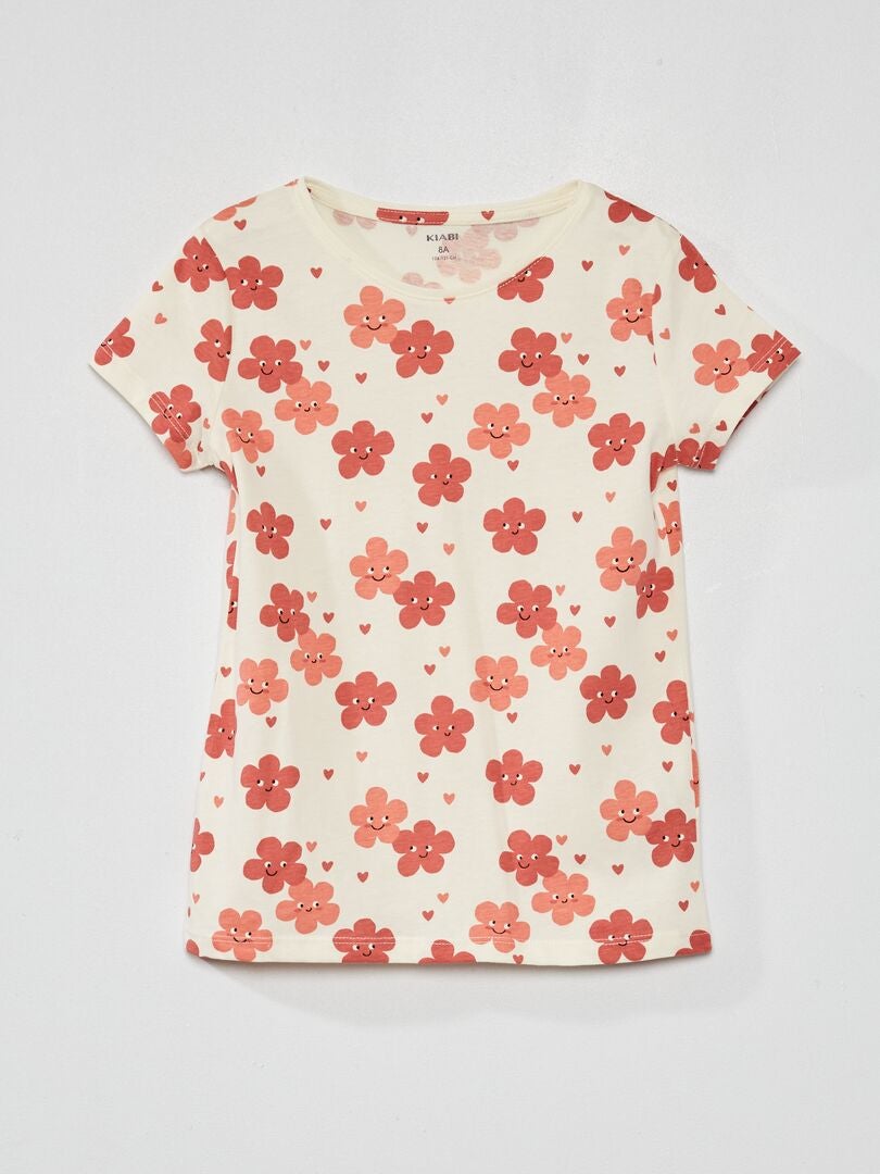 Camiseta con estampado 'floral' BLANCO - Kiabi
