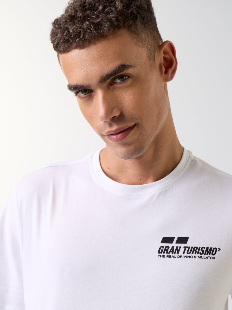 Camiseta con estampado 'Gran Turismo' delante y detrás Blanco - Kiabi