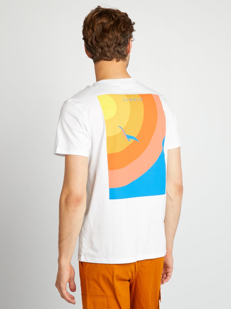 Camiseta con estampado grande en la parte trasera BLANCO - Kiabi
