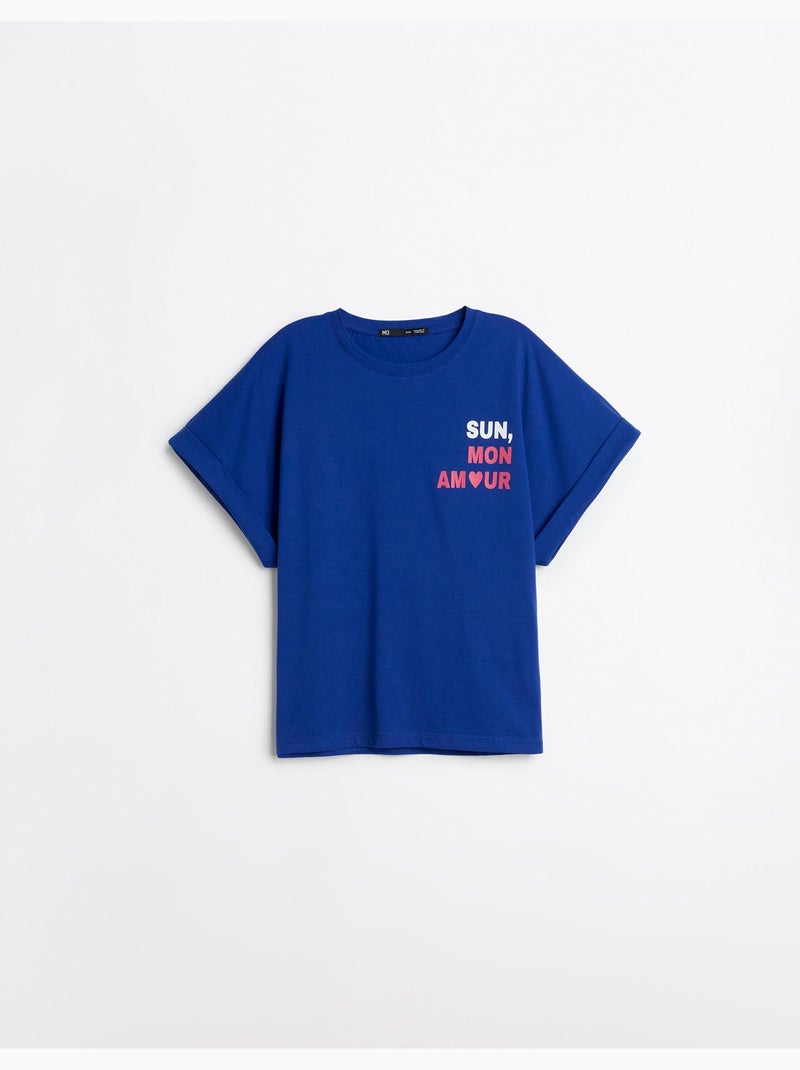 Camiseta con estampado, MO Fashion Azul - Kiabi