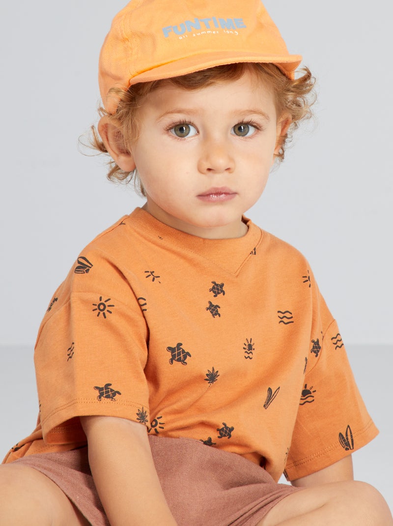 Camiseta con estampado NARANJA - Kiabi