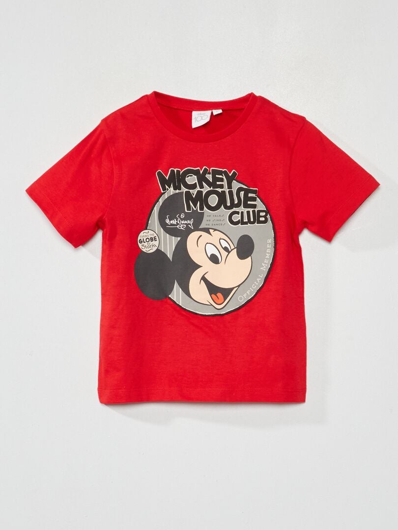 Camiseta con estampado retro de 'Mickey' rojo - Kiabi