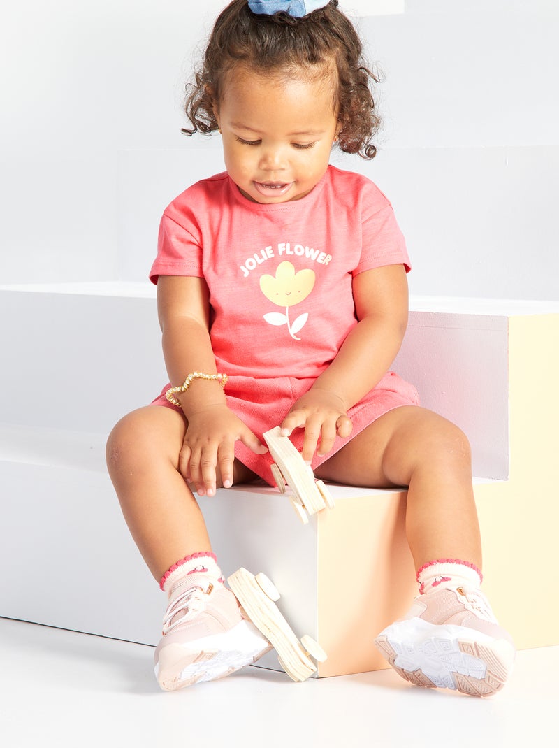 Camiseta con estampado ROSA - Kiabi