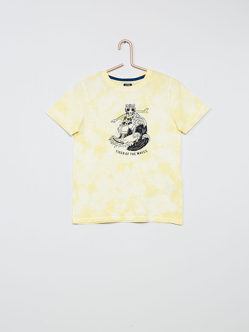 Camiseta con estampado tie-dye AMARILLO - Kiabi