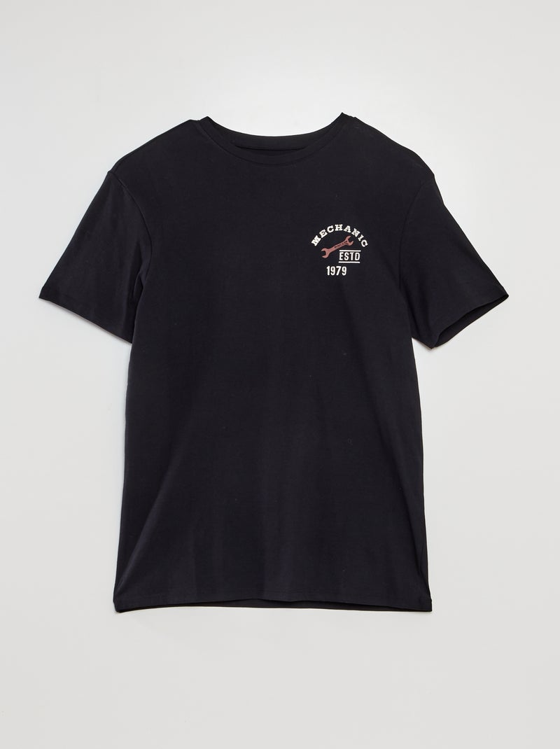 Camiseta con estampado trasero NEGRO - Kiabi