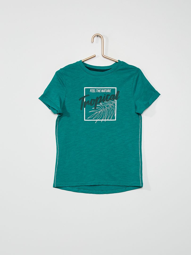 Camiseta con estampado 'tropical' VERDE - Kiabi