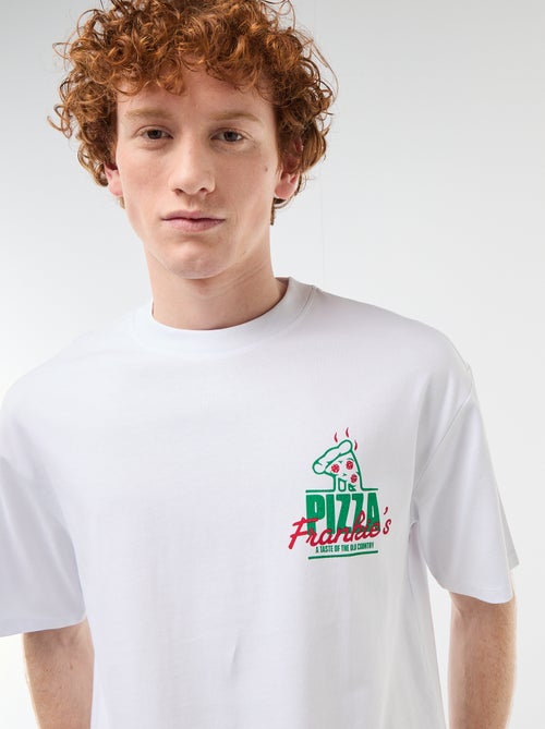 Camiseta con estampados delante y detrás en algodón liso - Kiabi