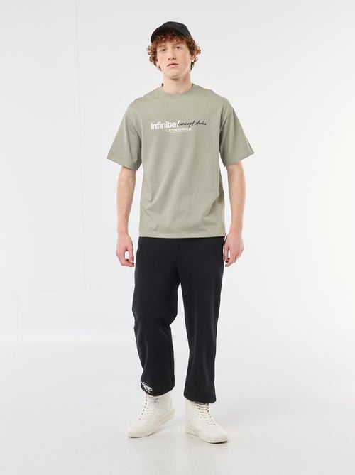 Camiseta con estampados delante y detrás en algodón liso - Kiabi