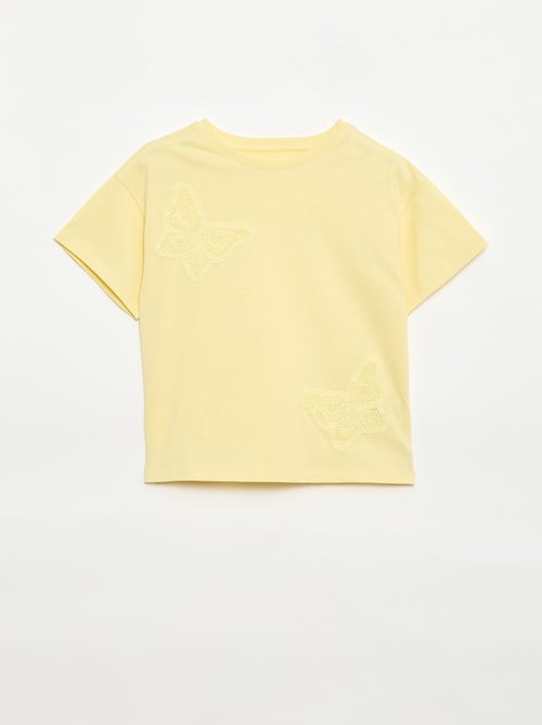 Camiseta con flores de macramé - Kiabi