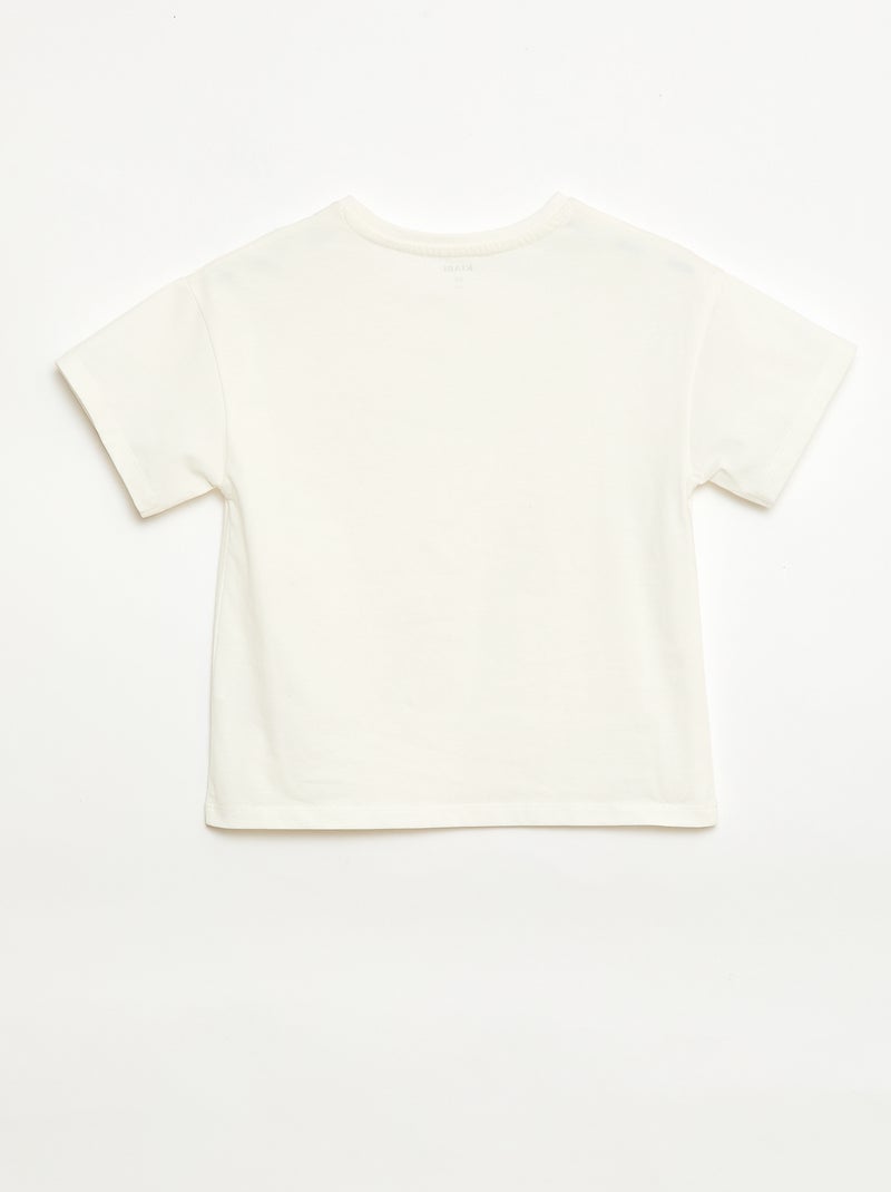 Camiseta con flores de macramé Blanco - Kiabi