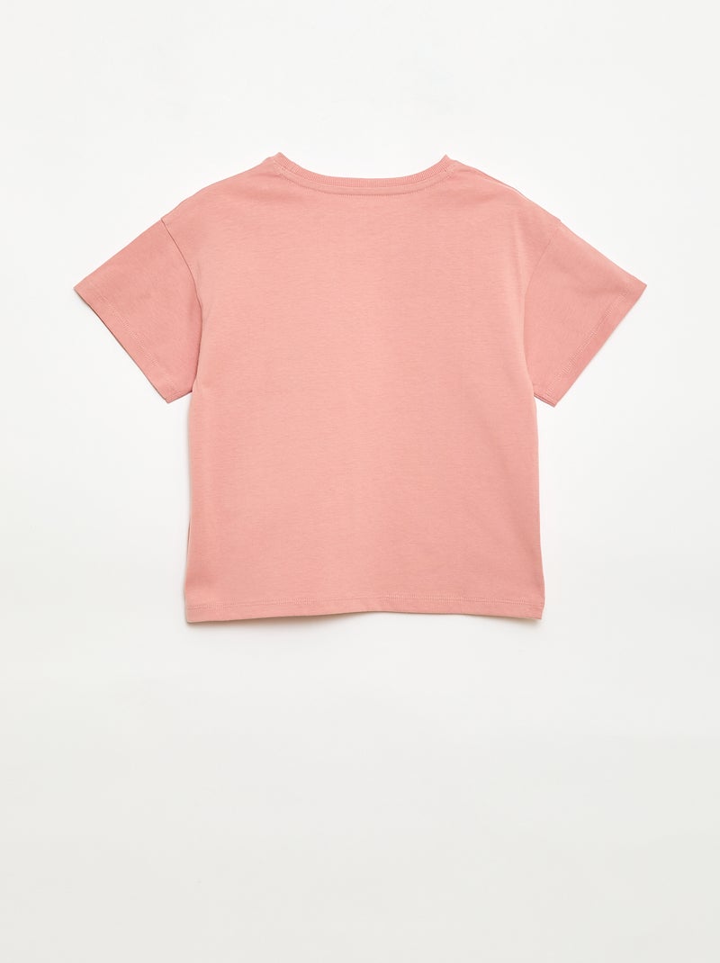 Camiseta con flores de macramé Rosa - Kiabi