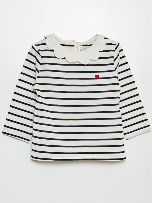 Camiseta con gorguera - Kiabi
